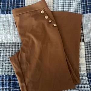 Tan Buttoned Women's Pants